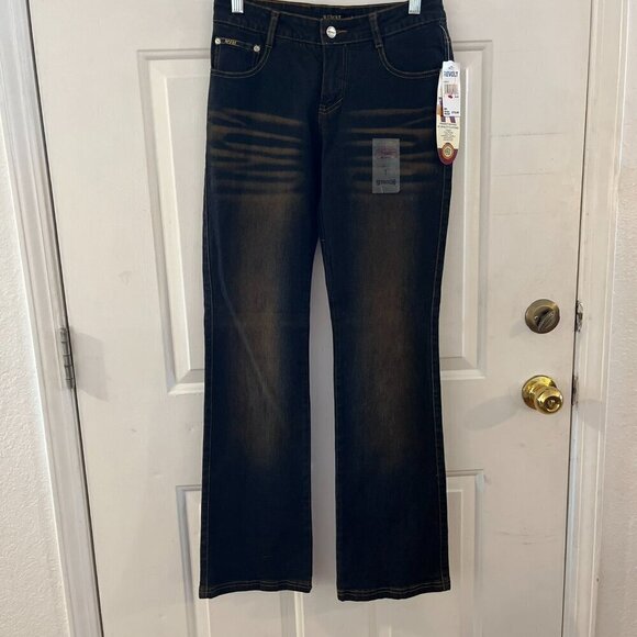 Vintage Revolt Jeans Woman's Stretch Blue Midrise Boot Cut Jeans Sz 7 - Picture 2 of 12